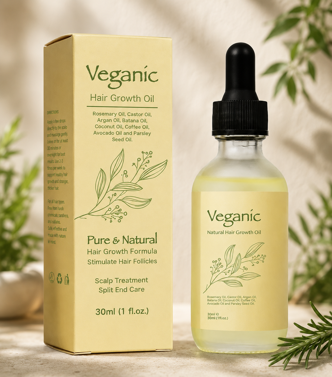 Rosemary Hair Care Essential Oil bottle and packaging
