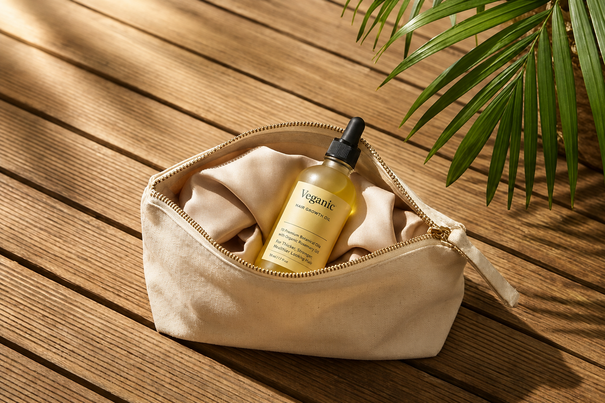 Hair Root Veganic Natural Hair Growth Oil bottle with botanical ingredients