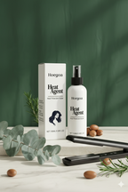 Keratin Heat Protectant Hair Spray lifestyle photo on white marble